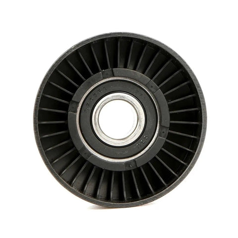 Heavy Duty Belt Tensioner Pulley Assembly Fits Benz W203 W204 W211 C180 C200 C230 E200 SLK200 Serpentine Drive Idler Parts 2712000270, front view of durable black pulley.