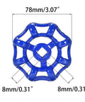 78mm OD Metal Outside Faucet Round Wheel Handle Beefy Blue Powder Coated Replacement Gate Valve Handwheel