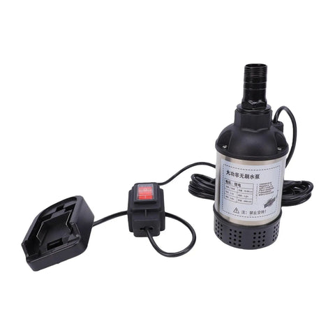 Badass Cordless Submersible Sump Pump With Brushless Motor And Rechargeable Battery Setup for dewatering and pool transfer.