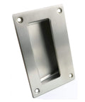2 Pack 5x3.2 Inch Stainless Steel Hidden Recessed Flush Pull Handles Square Concealed Furniture Hardware, front view
