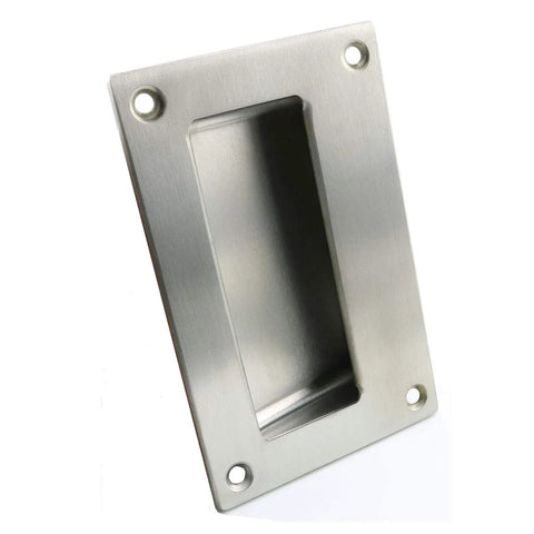 2 Pack 5x3.2 Inch Stainless Steel Hidden Recessed Flush Pull Handles Square Concealed Furniture Hardware, front view