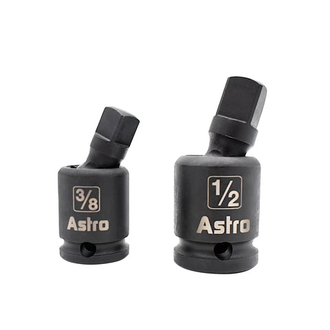 Pinless Universal Joint Adapters For Three Eighths And One Half Inch Drives Built Tough Cro Mo Steel For Impact Sockets Maximum Angle Access For Hard To Reach Fasteners Lifetime Warranty, 3/8 and 1/2 in adapters