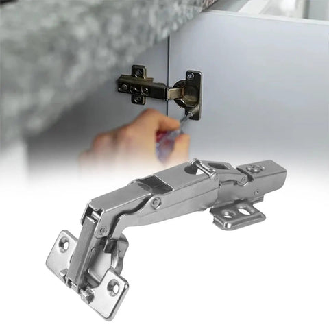 No Squeak Soft Close Hydraulic Cabinet Hinge being installed on frameless cupboard