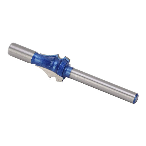 High Hardness Tungsten Steel Router Bit 1/4 Shank Pro Woodworking Tool with blue and silver design for MDF and hardwood cutting.