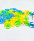 Dope 60 Piece Vintage Plastic Wheels Set With 30 Piece Metal Axles For RC Cars Trucks And Airplanes 37mm Wheel Diameter