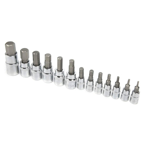 Versatile 13 Piece Wrench Hex Bit Socket Set With Tool Box Gear Up For Auto Maintenance And Repair 4 3 8 Drive Built Tough arranged