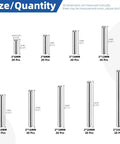 Built Tough Stainless Steel Dowel Pins Assortment Featuring 180 Pieces Of M2 Cylindrical Pegs And Shelf Support Rods For Garage Builds And Shop Fixes Plus Smart Storage Case sizes and quantities