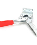 Beefy Horizontal HT 225 D Welding Toggle Clamp With Arrow Storage Case Heavy Duty Cold Rolled Steel 227 Kg Holding Capacity 100 Degree Handle For Welding Assembly And Luggage Hasp, red handle