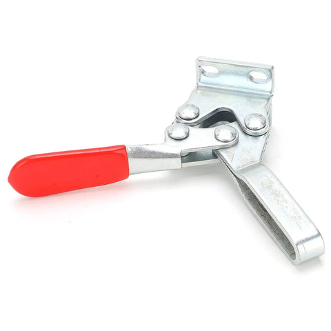 Beefy Horizontal HT 225 D Welding Toggle Clamp With Arrow Storage Case Heavy Duty Cold Rolled Steel 227 Kg Holding Capacity 100 Degree Handle For Welding Assembly And Luggage Hasp, red handle