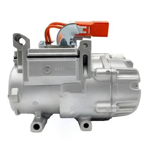 Direct Bolt On Electric AC Compressor Replacement For Tesla Model S ES34C 6007380-00-D OEM Fit vehicle climate control motor side view.