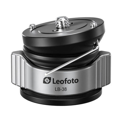 Slick Mini Leveling Half Ball Base With Buttery Smooth Ten Degree Tilt Adjustment Solid Cnc Aluminum Frame For Camera Gear Quarter Inch Mount Compatible With Standard Tripod Threads top view showing precision build.