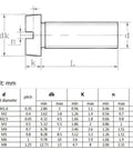Technical drawing of Rock Solid M6 Machine Screws Built From Premium 304 Stainless Steel Featuring Slotted Cheese Head 18Mm length.