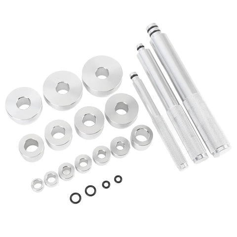 17 Piece Bearing Press Kit With Aluminum Alloy Universal Bearing Race And Seal Driver Includes 14 Double Sided Adapters