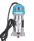 Electric Woodworking Pro Trimmer Router Tool Six Point Five Amp Pro Grade Motor Transparent Protective Cover