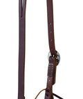 Stainless Steel Split Ear Headstall For Western Tack, 3/4 Inch Harness Leather Hand Rubbed And Buttered, Non Rust Hardware