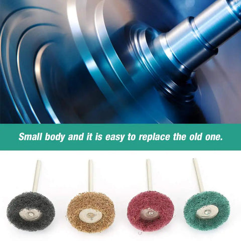 80 Pcs Premium Abrasive Wheel Brush Polishing Buffing Kit featuring various colored brushes for grinding wood and metal.