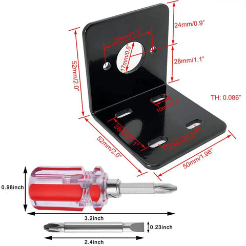 Bracket and screwdriver set for Beefy 12V To 24V DC Motor With 6000 To 12000 RPM Double Ball Bearing High Torque Low Noise.
