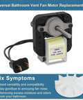 No Fuss Drop In Replacement Kit For Bathroom Vent Fan Motor With Blower Wheel, 50 CFM 120V Exhaust Fan, focus on motor and wheel