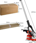 Beast Mode Corded Angle Grinder 2800W Hitting 28000 RPM shown with packaging sizes for easy transport and storage.