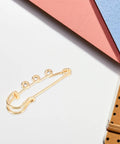 Top Shelf Loop Safety Pin Brooch Set Of Twenty Pieces Electroplated In Rich Golden Tone for securing clothing and accessories.