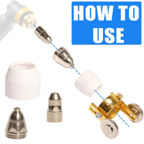 Pro Grade P80 Plasma Cutter Consumables Bundle With 80Amp Torch Electrodes And 1.5mm Nozzles Tips Kit For CUT-70 And CUT-80 use guide