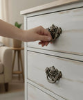 Hand using Durable Zinc Alloy Dark Antique Bronze 3 Inch C-C Vintage Drawer Pulls Set Of 4 For Cabinets And Dressers Kitchen Hardware