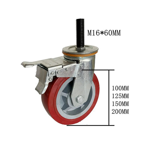 Four Inch Heavy Duty Swivel Caster Wheels Rolling Like Butter With Silent Polyurethane Treads Built To Last Dead Simple Brake Setup for garage use