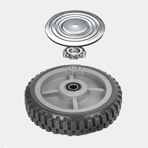 Exploded view of 8 Inch Heavy Duty Rubber Caster Wheels Set Of 4 Anti Slip Swivel Casters With 360 Degree Ball Bearing Top Plate