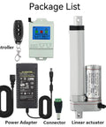 Package of Dual Control Synchronous Linear Actuator For Doors With Adjustable Stroke 50mm To 400mm 300N Load Waterproof Gear Motor 5A Continuous Current