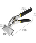3 Inch Hand Seamer Sheet Metal Tool With Offset Design showing dimensions and rubber grip for precise metal bending and flattening.
