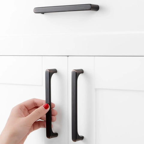 Upgrade Your Home With A 10 Pack Of 5 Inch Slick Brushed Oil Rubbed Bronze Drawer Pulls Cabinet Handles for white cupboards
