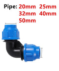 Heavy Duty Pe Water Pipe Quick Connector With Quick Shut Off Valve, 20-50mm size, blue plastic coupling fitting for irrigation.