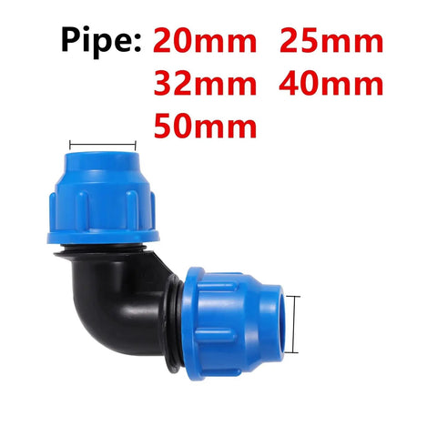 Heavy Duty Pe Water Pipe Quick Connector With Quick Shut Off Valve, 20-50mm size, blue plastic coupling fitting for irrigation.