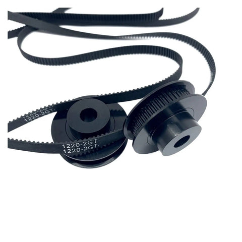 Upgrade Your 3D Printer With This 2Pcs 50 Tooth 8mm Bore Timing Pulley And Two Long 1220mm GT2 Belts For Smooth High Speed Printing Action, black 3D printer timing belt and pulley set