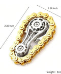 Bike Chain Gear Fidget Spinner Metal EDC Toy For Stress Relief And Focus Durable Black Finish Portable Office Spinner