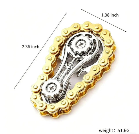 Bike Chain Gear Fidget Spinner Metal EDC Toy For Stress Relief And Focus Durable Black Finish Portable Office Spinner