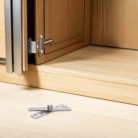 Six Pack 360 Degree Pivot Door Hinges Concealed Heavy Duty Stainless Steel Hidden Cabinet Hardware for Secret Bookshelf and Wood Gates
