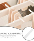 Close-up of ten white alumina kiln hanging rods for jewelry bead firing; 3.94 in long, cone 10 rated, pack of 10