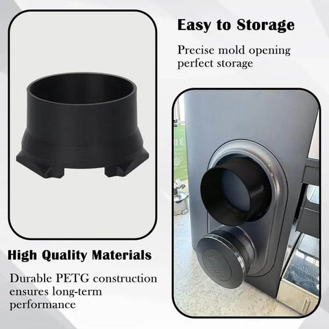 Portafilter Funnel For Ninja Luxe Espresso Machines Barista Grade Anti Splash Reusable Dosing Ring Replacement Coffee Funnel Compatible With ES501 ES601 ES655CO Luxe Series Home Cafe Dessert Shop Accessory shown with storage feature on a machine.