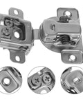 Folding Concealed Cabinet Hinges With Soft Close, Inward Opening Buffer Design, close-up on cold rolled steel and zinc alloy