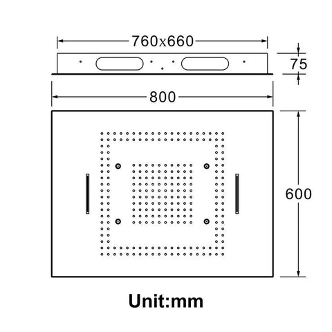 No Sweat Ceiling Mounted Shower Combo Set With Thermostatic Concealed Valve And Slick Chrome Trim For Modern Bathrooms Built Tough Copper Core Seamless LED Spray Head Plus Tub Spout dimensions drawing showing measurements in mm.