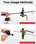Must Have Fishing Line Spooler for Reels No Line Twist with Tension Band Stepless Adjustment shown on rod and table