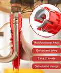 14 In 1 Multi Functional Plumbing Wrench For Faucet And Sink Installations With Anti Slip Grip And Extra Long Reach Red Handle