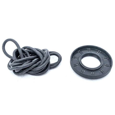 Top Quality Front Load Washer Tub Bearing And Seal Kit Replacement For Lg And Kenmore Machines showing rubber seal and bearing.