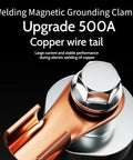Kick Your Welding Game Up A Notch With This Sleek Magnetic Ground Clamps Tool that features a 500A copper wire tail for electric welding.
