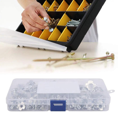 Four Claw T Nuts Kit in Stainless Steel Galvanized with storage box for woodworking and metal fabrication projects