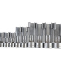 9 Piece Fuel Line Socket Set With Three Eighths And One Half Inch Drive From Ten To Twenty Two Millimeter Sizes CRV Steel Construction