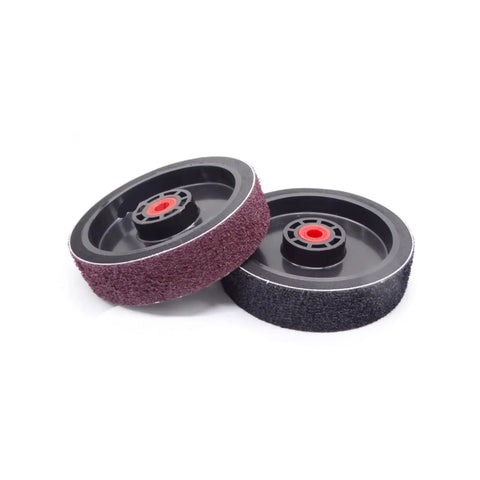 Top Rated Resin Diamond Sanding Wheel Perfect For Polishing Gemstones Glass And Plastics With Flex That Keeps Things Cool While Giving You A Super Smooth Shine On Tough Jobs Without Any Mess Or Heat Damage! Two sanding wheels with flexible resin material.