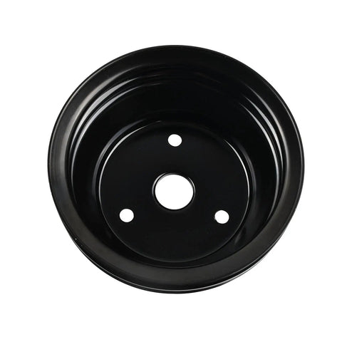 Complete Small Block Chevy 350 Power Steering Pump And V Belt Pulley Kit With One Half Inch Groove Bracket For Long Water Pump Swap Ready Setup black steel pulley