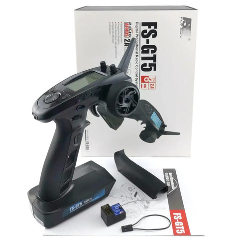 Six Channel RC Transmitter With FS-BS6 Receiver For Cars And Boats, Flysky Ready, keeps car trim and EPA settings, and box